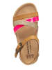 billowy Sandalen in Hellbraun/ Pink/ Gold