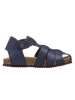 billowy Leren enkelsandalen donkerblauw
