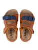 billowy Sandalen in Camel/ Dunkelblau