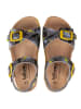 billowy Sandalen in Grau/ Gelb