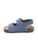 billowy Leder-Sandalen in Blau