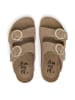 billowy Leren slippers beige