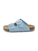 billowy Leren slippers lichtblauw