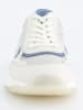 Paul Green Leder-Sneakers in Blau/ Grau/ Creme