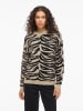 Vila Pullover "Vifema" in Beige/ Schwarz