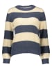 Vila Pullover "Lana" in Beige/ Dunkelblau