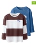 name it 2er-Set: Longsleeves in Blau/ Braun/ Weiß