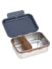 Lässig Lunchbox "Little Gang Smile" in Silber/ Dunkelblau - (B)17 x (H)13 x (T)7 cm