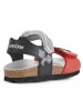 Geox Sandalen "Chalki" in Rot/ Schwarz