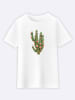 WOOOP Shirt "Cactus and roses" in Weiß