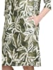 CARTOON Leinen-Kleid in Grün/ Creme