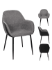 HYGGE 2-delige set: eetkamerstoelen "Memphis" grijs/zwart - (B)57 x (H)86 x (D)59 cm