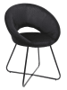 Rétro Chic Fauteuil "Giulia" zwart - (B)52 x (H)84 x (D)67 cm