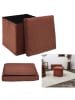 THE HOME DECO FACTORY Hocker w kolorze brązowym ze schowkiem - 28 x 38 x 38 cm