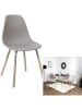 THE HOME DECO FACTORY 4-delige set: eetkamerstoelen taupe - (B)48,5 x (H)85,8 x (D)46 cm