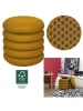Rétro Chic Poef "Atome" okergeel - (H)44 x Ø 38 cm