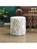 Ethnical Life Pouf ''Mirage'' in Beige - (H)41 x Ø 37 cm