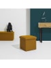 Rétro Chic Hocker "Atome" w kolorze musztardowym ze schowkiem - 38 x 38 x 38 cm
