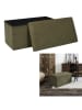 THE HOME DECO FACTORY Skrzynia w kolorze khaki do siedzenia - 76 x 38 x 38 cm