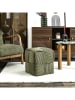 THE HOME DECO FACTORY Puf w kolorze khaki - 36 x 38 cm