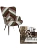 THE HOME DECO FACTORY Fauteuil "Patchwork" in bruin/groen/beige - (B)69 x (H)97 x (D)76 cm