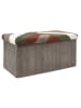 THE HOME DECO FACTORY Aufbewahrungsbank in Beige/ Khaki/ Weiß - (B)76 x (H)38 x (T)38 cm