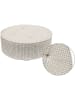 Ethnical Life Pouf in Creme/ Schwarz - (H)16 x Ø 50 cm