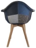 THE HOME DECO FACTORY 2-delige set: eetkamerstoelen grijs/blauw - (B)64,5 x (H)85 x (D)59 cm