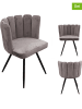 Rétro Chic 2-delige set: fauteuils "Ariel" grijs - (B)52,5 x (H)79,7 x (D)50,5 cm