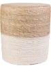 Ethnical Life Pouf in Hellbraun/ Creme - (H)41 x Ø 35,5 cm