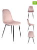 Rétro Chic 4-delige set: eetkamerstoelen "Giulia" lichtroze - (B)42,5 x (H)87 x (D)44 cm