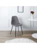 HYGGE Eetkamerstoel "Giulia" grijs - (B)42,5 x (H)87 x (D)44 cm