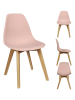 chairs for all 4er-Set: Esszimmerstühle "Scandinave" in Rosa - (B)46 x (H)82 x (T)46 cm