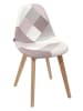 THE HOME DECO FACTORY Esszimmerstuhl "Patchwork" in Rosa - (B)57,8 x (H)86,5 x (T)47 cm