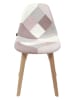 THE HOME DECO FACTORY Esszimmerstuhl "Patchwork" in Rosa - (B)57,8 x (H)86,5 x (T)47 cm