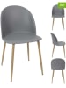 THE HOME DECO FACTORY 2-delige set: eetkamerstoelen grijs - (B)49 x (H)81 x (D)47 cm