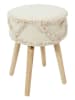 Ethnical Life Hocker in Hellbraun/ Beige - (H)41 x Ø 30 cm