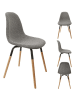 THE HOME DECO FACTORY 2-delige set: eetkamerstoelen grijs - (B)52 x (H)86 x (D)47 cm