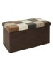 THE HOME DECO FACTORY Skrzynia w kolorze brązowo-beżowym do siedzenia - 76 x 38 x 38 cm