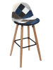 THE HOME DECO FACTORY 2er-Set: Barhocker in Blau/ Grau/ Creme - (B)39 x (H)92,5 x (T)45 cm