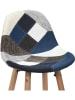THE HOME DECO FACTORY 2-delige set: barkrukken grijs/crème/blauw - (B)39 x (H)92,5 x (D)45 cm