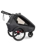 Qeridoo 3in1-Fahrradanhänger "Kidgoo 1 Steel Grey" in Schwarz/ Anthrazit
