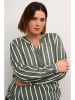 KAFFE curve Bluse in Dunkelgrün/ Weiß