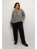 KAFFE curve Blouse donkergroen/wit