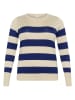 KAFFE curve Pullover in Creme/ Dunkelblau