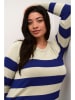 KAFFE curve Pullover in Creme/ Dunkelblau