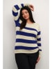 KAFFE curve Pullover in Creme/ Dunkelblau