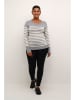 KAFFE curve Trui "Lizzy" grijs/wit