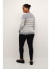 KAFFE curve Trui "Lizzy" grijs/wit