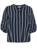 KAFFE curve Blouse "Sida" donkerblauw/Weiß